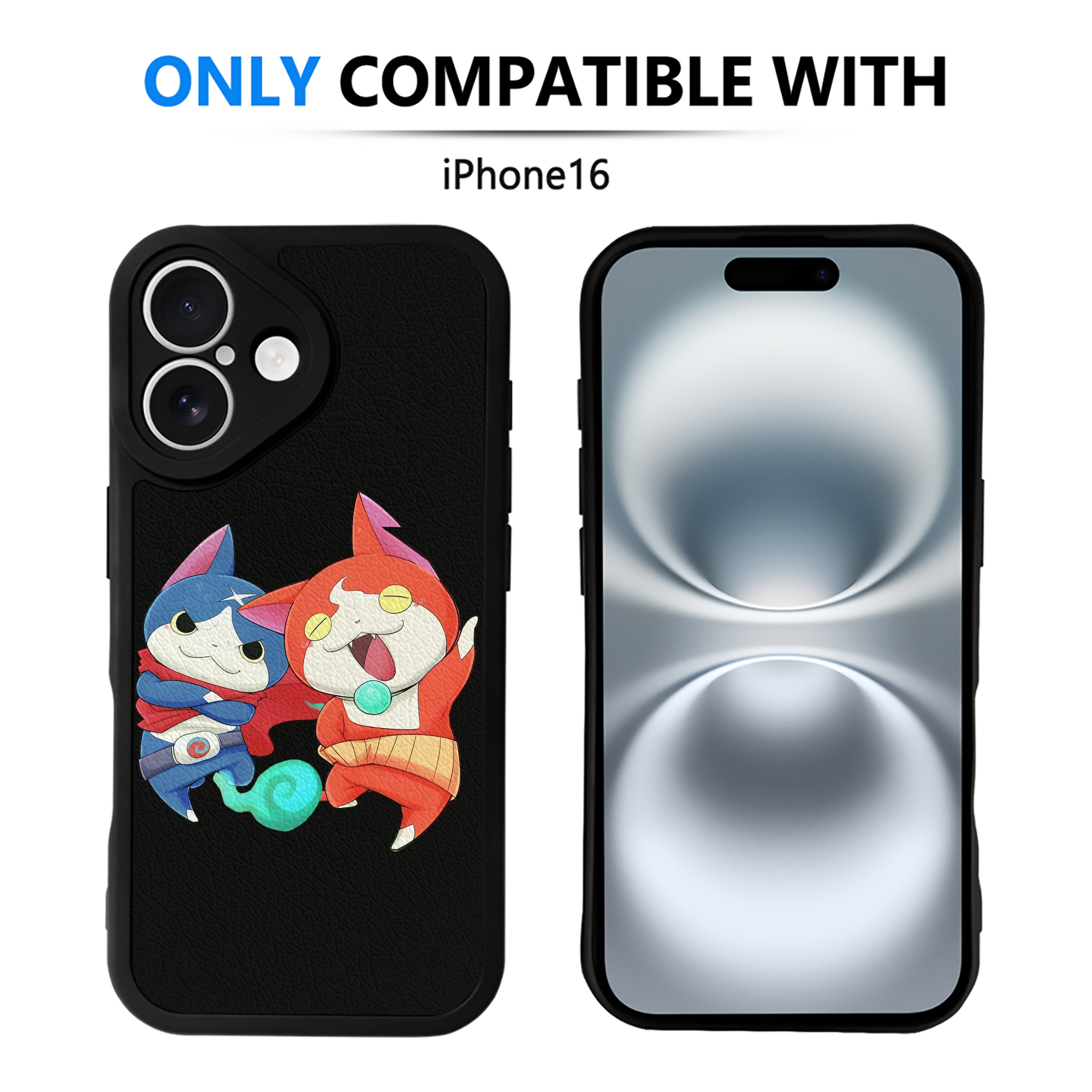 （画像用） 妖怪ウォッチ Yo-kai Watch 【iPhone 16シリーズ対応】シリコンスマホケース（レザー調） 材質：シリコン